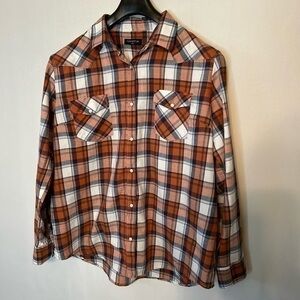 Pashartuk Shirt Womens 2XL Pearl Snap Western Plaid Long Sleeve.